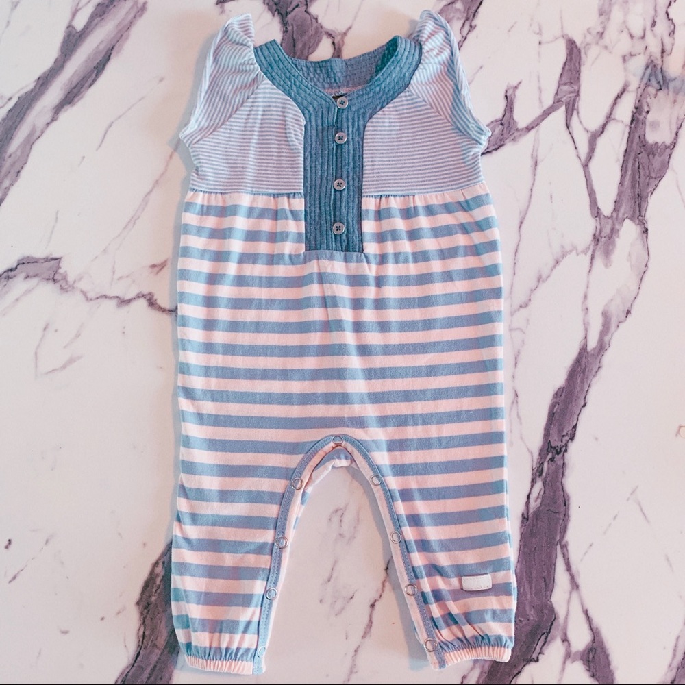 7 For All Mankind Stripe Baby Girl Romper